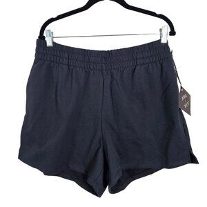 Ava & Viv Womens Charcoal Elastic Waist Shorts 1X- 14 Side Pockets Casual Comfy